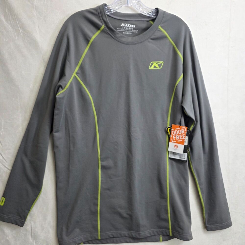 NWT KLIM Men's Gray Aggressor 1.0 Long Sleeve Shirt Cooling Material Size 2XL